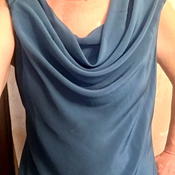 Trina Turk Blue 100% Silk Blouse - Picture 9 of 16